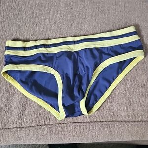 Men's Blue and Yellow Swim